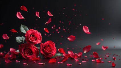 Crimson Roses: A Dark Romantic Floral Still Life