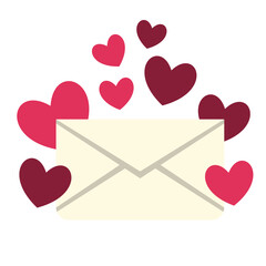 Envelope With Hearts Illustration