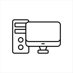 Computer icon isolated on a white background. Vector illustration.