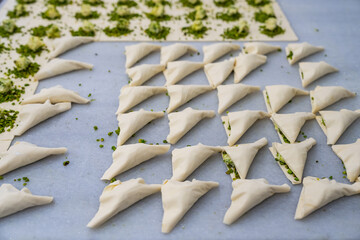 Traditional Turkish Baklava Production Process Photo, Eminonu Istanbul, Turkiye (Turkey)