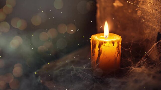 advent candles in the glow of lights beautiful winter seamless looping overlay 4k virtual video animation background