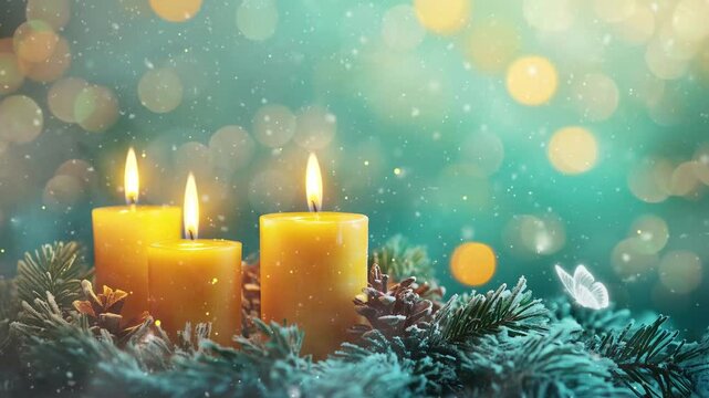 advent wreath with candles on the first sunday seamless looping overlay 4k virtual video animation background