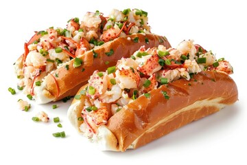 Clear Pixel Picture of Fresh Foos, Lobster Rolls Isolated White Background