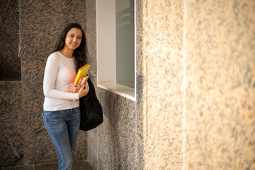indian girl filling admission form or inquiring 