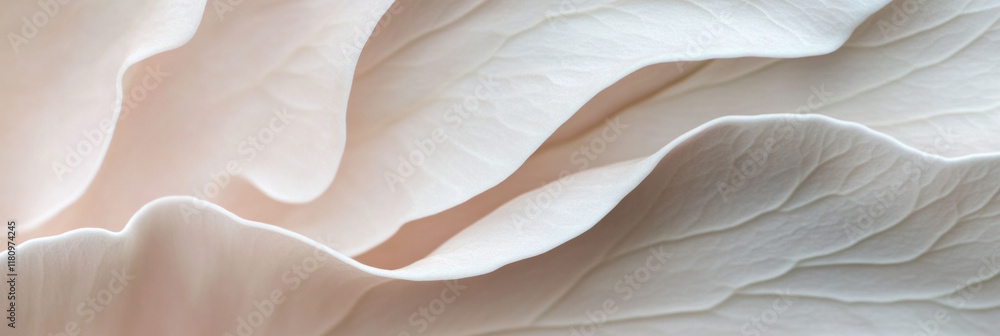 Poster Delicate white petals with soft curves and intricate textures create serene and calming atmosphere