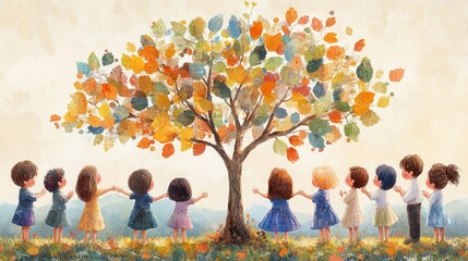 3.12 Arbor Day, people planting trees, planting saplings, big trees, trees of life, greening