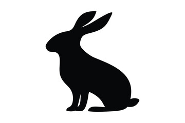 rabbit silhouette vector, rabbit icon vector illustration