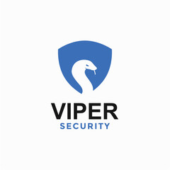 viper security simple logo in negative space