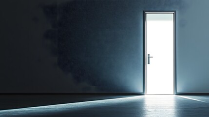 A modern front door with a slim glass window, illuminated by natural light.