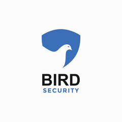 Obraz premium bird security simple logo in negative space