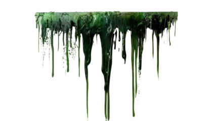 Paint dripping from the top transparent background