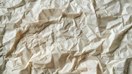 Obraz premium A close-up of crumpled beige paper texture.