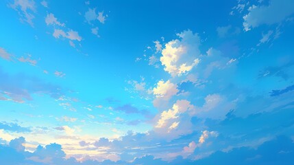 Anime-style sky view with beautiful clouds and hues