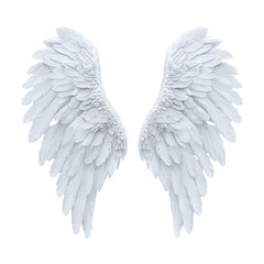 Obraz premium Elegant white angel wings on a clean background. transparent background