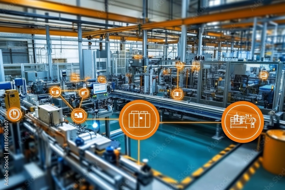 Poster connecting devices and sensors through iiot optimizes efficiency in manufacturing environments.