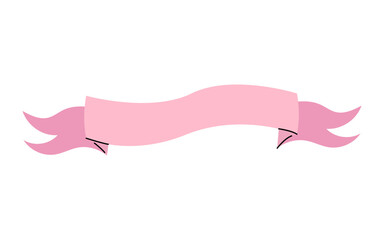 Decorative pink ribbon banner designed for celebrations or announcements