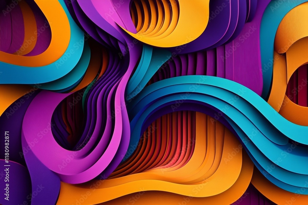 Poster futuristic design with vibrant and dynamic shapes.