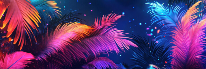 Cheerful Carnival-Themed Feather and Confetti Background