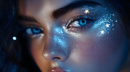 Celestial Elegance: The Enchanting Starlight Princess in Silver and Blue