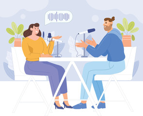 Podcast studio design, offering a creative workspace setup for podcasters to record and create.