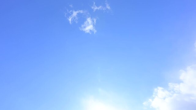 天気のいい快晴で雲がふよふよしている