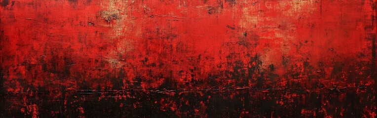 Abstract red and black textured art.