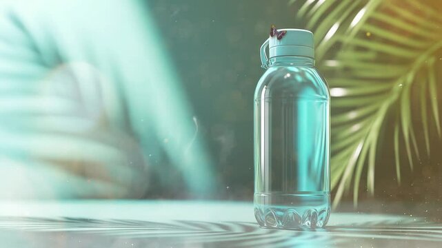 sport water bottle mockup 3d rendering mockup seamless looping overlay 4k virtual video animation background