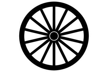 wagon wheel icon, wheel vector silhouette 