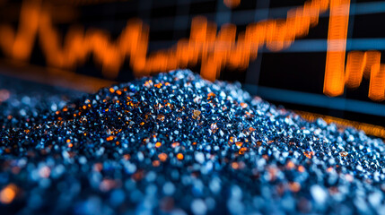 Fototapeta premium Blue Diamonds and Stock Market Growth: Investment Success