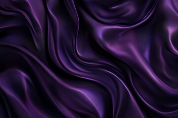 Obraz premium Luxurious deep purple silk fabric with elegant waves and folds.