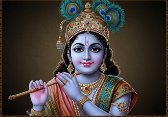 Obraz premium Sri Krishna: A Popular Hindu Deity