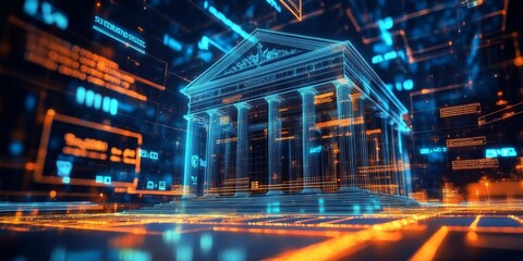 An interactive digital interface showcasing financial services.