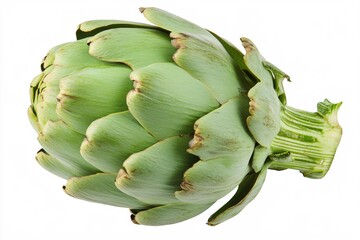Fototapeta premium Fresh Artichoke Vegetable on White Background for Culinary and Health Use