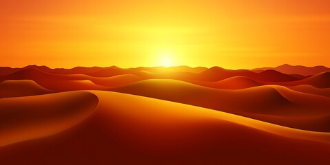 Desert sunset landscape, dunes at golden hour, scenic background.