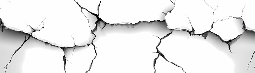 Large cracks on transparent background.