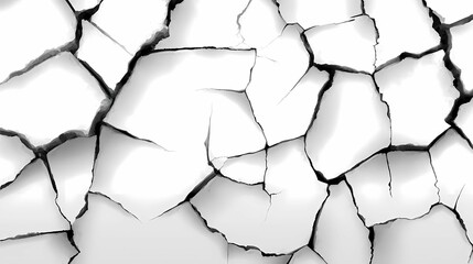 Large cracks on transparent background.