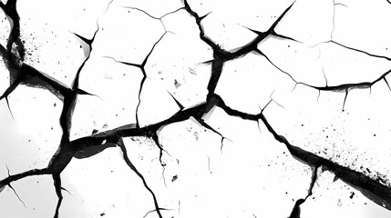 Large cracks on transparent background.