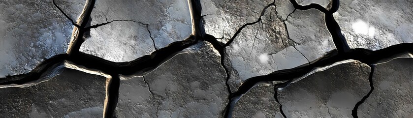 Large cracks on transparent background.