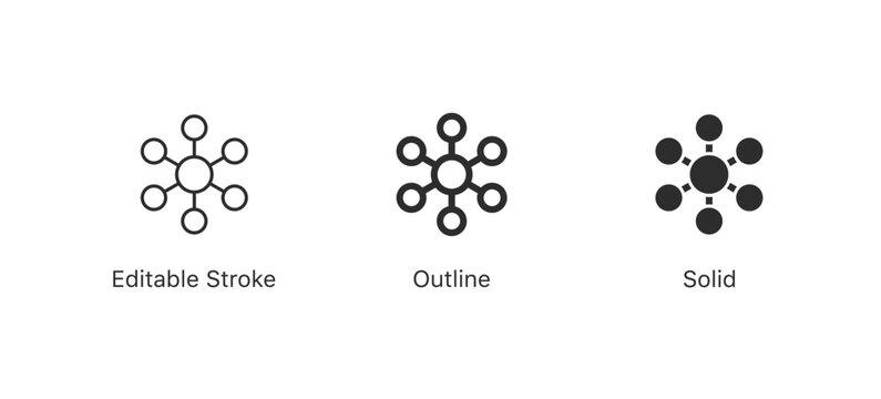 connection network icon . line outline icons, flat style. EDITABLE STROKE