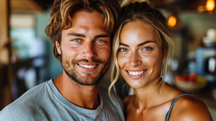Smiling Couple in Warm Natural Light
