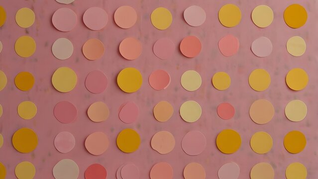 the yellow polka dot with pink background Geverative AI - Powered by Adobe