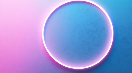 Obraz premium Glowing Neon Circle on Textured Wall Background