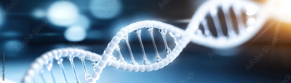 Poster intricate visualization of dna helix structure in vibrant colors representing genetic diversity and 