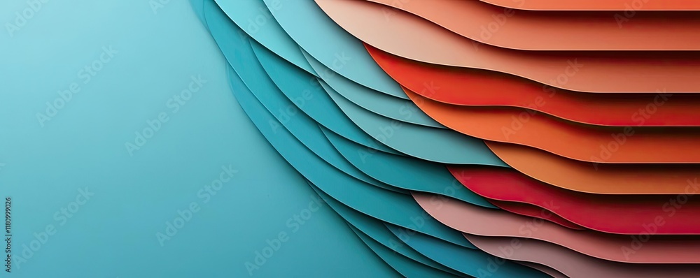 Poster layer abstract background idea. colorful layered paper design in blue, orange, and red creating a vi