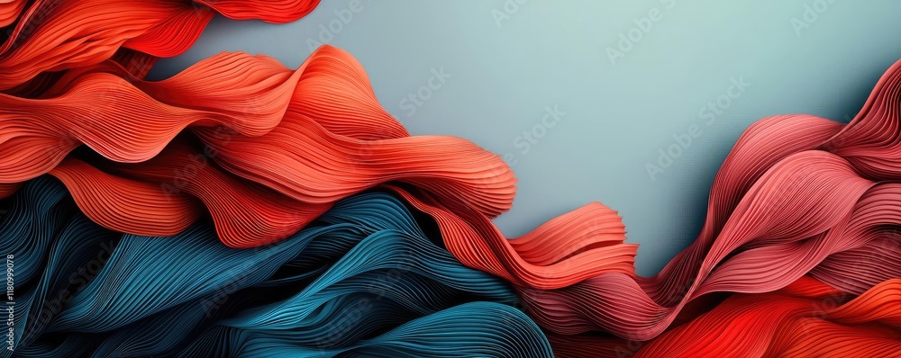 Poster layer abstract background idea. vibrant abstract waves of red and blue create a stunning visual harm