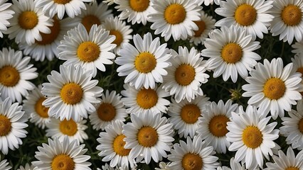 Chamomile flowers close-up with natural lighting