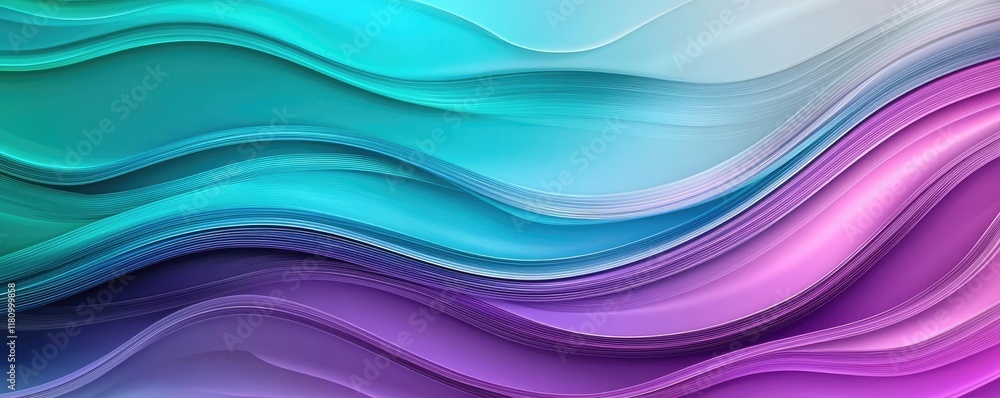 Poster layer abstract background idea. abstract wave patterns in vibrant teal and purple hues create a soot