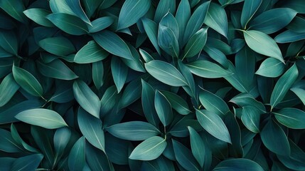 Fototapeta premium Lush Green Leaves Environment in a Vibrant Tropical Setting for Nature Lovers