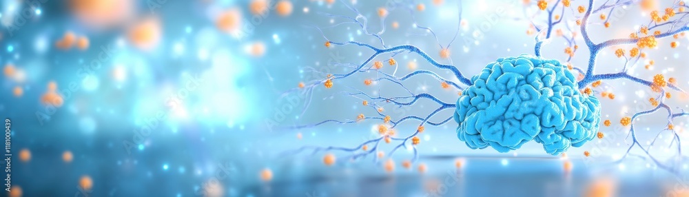 Poster intricate brain structure with interconnected neurons illustrating complexity of neural networks and