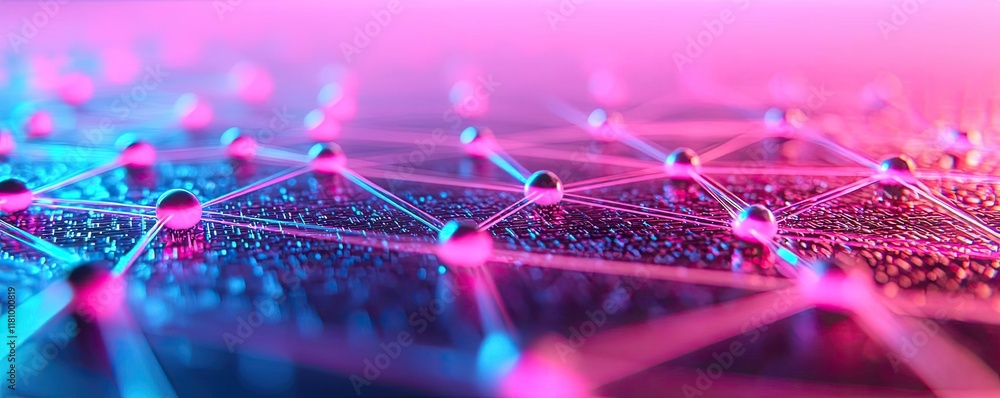Poster matrix abstract background concept. a vibrant abstract network with droplets, symbolizing connectivi